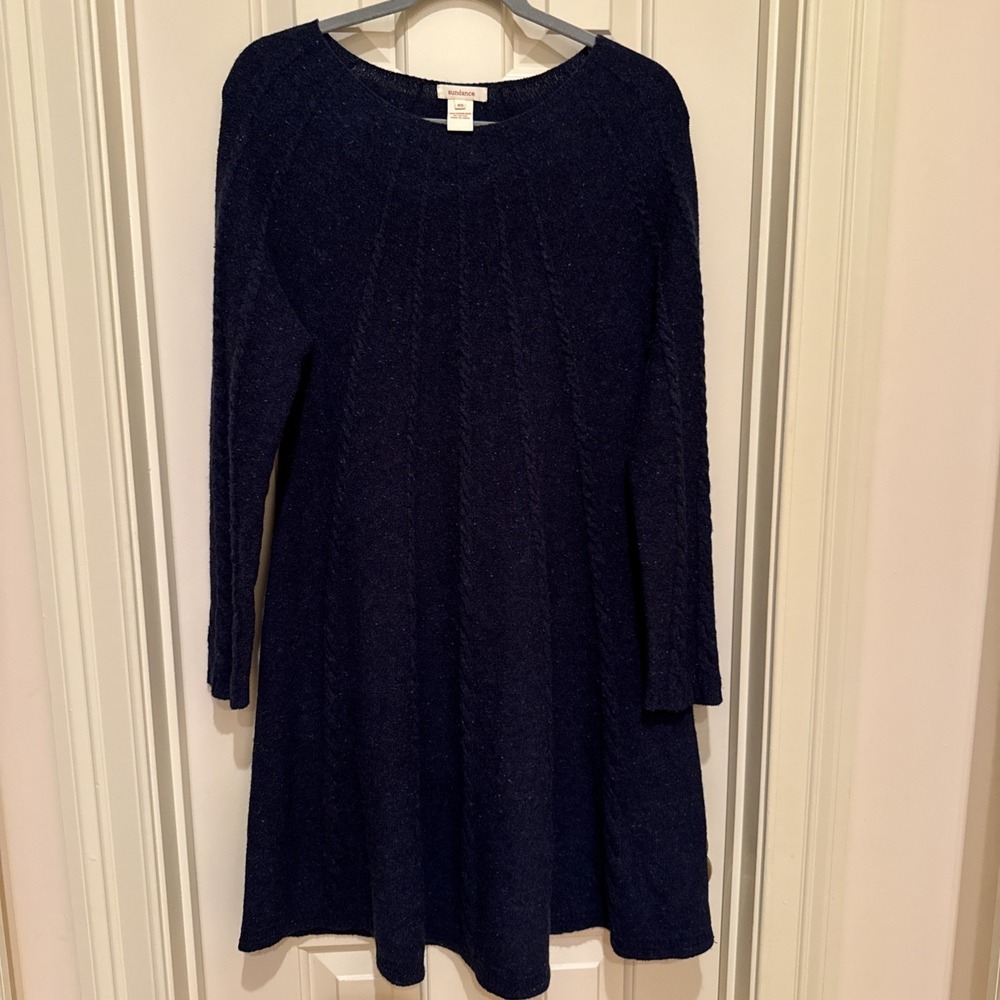 Sundance Sweater Dress Women XS Merino Wool Navy‎ Long Sleeve Capsule Staple